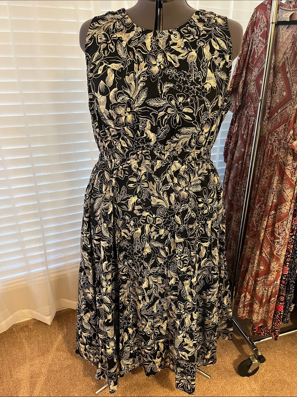 Lane Bryant Black and White Floral Cotton Maxi Dress 24